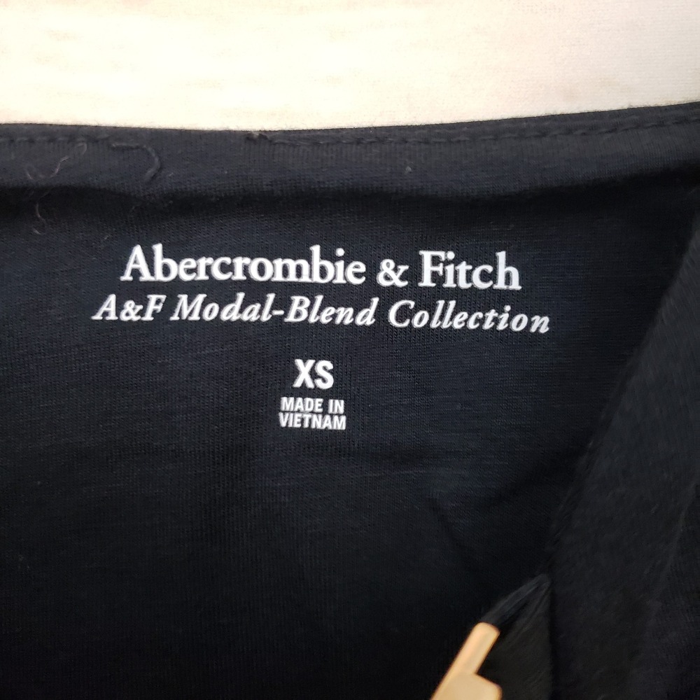 Abercrombie & Fitch Modal Blend Twist Front Thong‎ Bodysuit Black XS Sleeveless - Picture 3 of 7